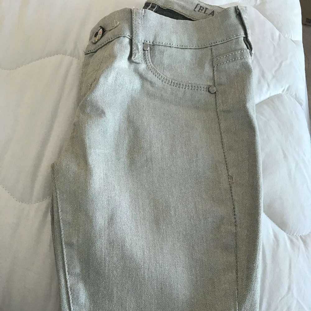 Cream metallic jean